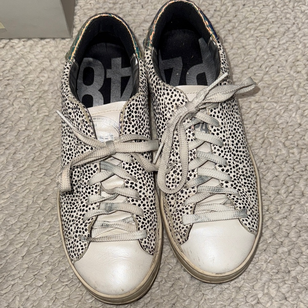 Stylish P448 Women's White and Black Sneakers